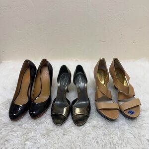 Elegant Black and Gold Women's Heels